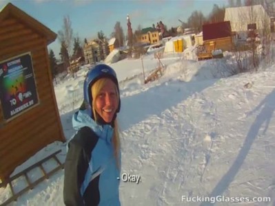 Snowboarder chick loves cock